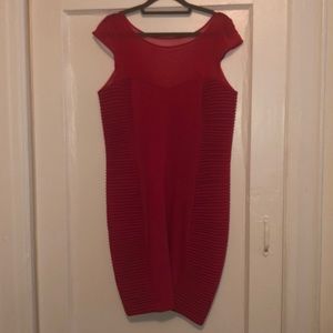 XOXO pink sheer panel sheath dress